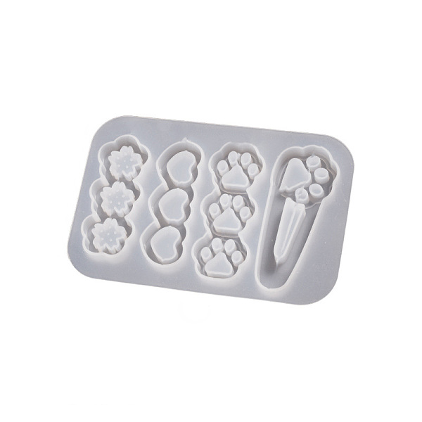 

PandaHall DIY Silicone Quicksand Molds, Shaker Molds, Resin Casting Molds, for UV Resin, Epoxy Resin Hair Clip Making, Sakura/Heart, Paw..., White