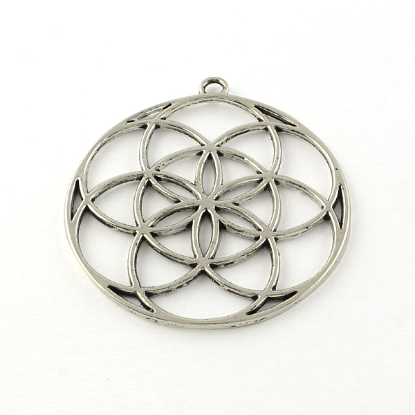 

PandaHall Tibetan Style Flower Alloy Pendants, Seed of Life/Sacred Geometry, Cadmium Free & Nickel Free & Lead Free, Antique Silver...