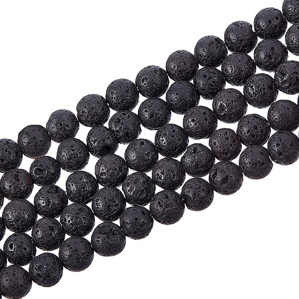 

PandaHall Synthetic Lava Rock Beads Strands, Dyed, Round, Black, 6mm, Hole: 1mm, about 61pcs/strand, 14.96 inch(38cm) Lava Rock Round Black