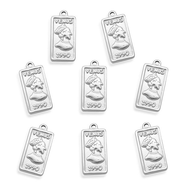 

PandaHall 201 Stainless Steel Pendants, Rectangle with Venus, Stainless Steel Color, 25x12.5x2.5mm, Hole: 1.8mm 201 Stainless Steel...