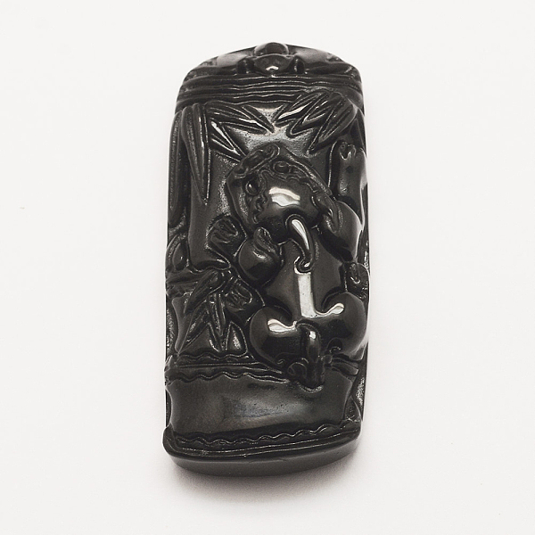 

PandaHall Natural Obsidian Pendants, Rectangle, 48x22x12mm, Hole: 2mm Obsidian Rectangle Black