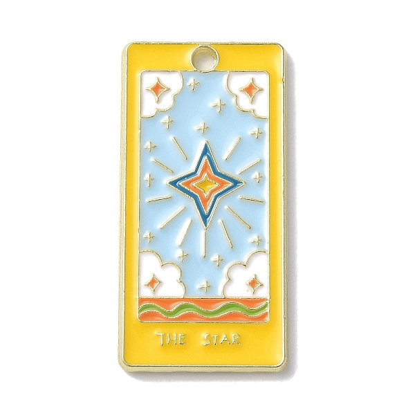 

PandaHall Alloy Enamel Pendants, Golden, Tarot Charm, Star, 30x15x1.5mm, Hole: 1.8mm Alloy+Enamel Star