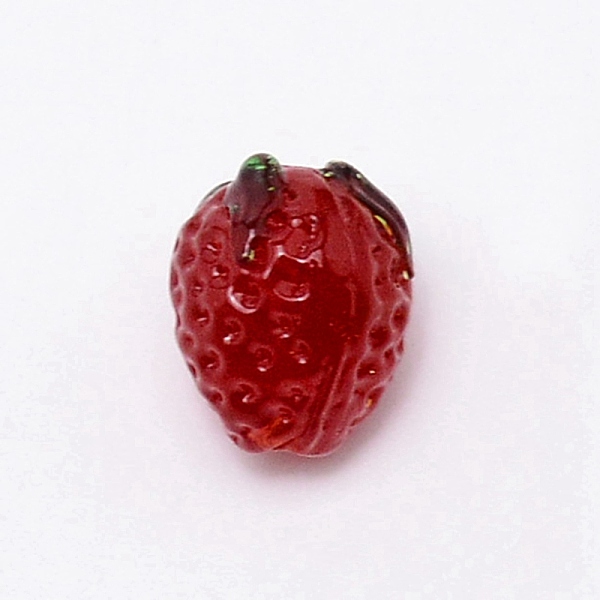 

PandaHall Handmade Lampwork Bead, 3D Strawberry, Dark Red, 15x13x12.5mm, Hole: 2mm Lampwork Fruit Red