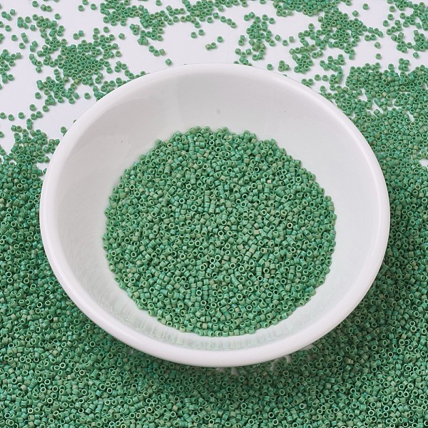 

PandaHall MIYUKI Delica Beads, Cylinder, Japanese Seed Beads, 11/0, (DB0877) Matte Opaque Green AB, 1.3x1.6mm, Hole: 0.8mm, about...
