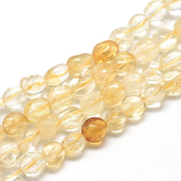 

PandaHall Natural Citrine Beads Strands, Oval, 6~10x4~7x4~7mm, Hole: 1mm, about 43~62pcs/strand, 15.7 inch Citrine Oval