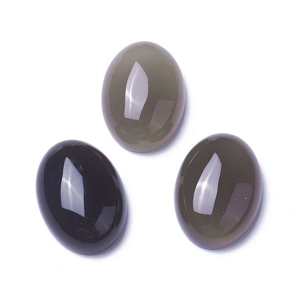 

PandaHall Natural Grey Agate Cabochons, Oval, 35x25x10~12mm Natural Agate Oval
