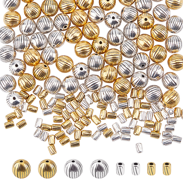 

PandaHall CHGCRAFT 200Pcs 4 Style Tibetan Silver Corrugated Beads, Lead Free and Cadmium Free, Round and Column, Mixed Color, 50pcs/style...