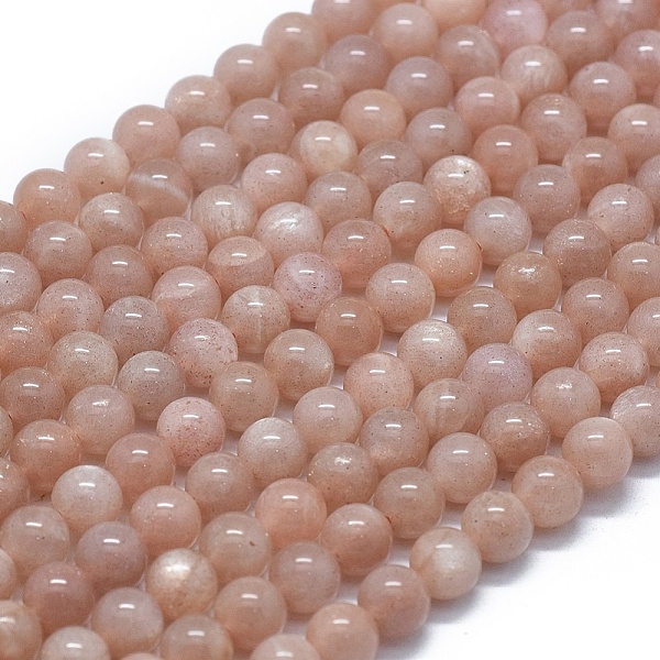 

PandaHall Natural Orange Sunstone Beads Strands, Round, 6mm, Hole: 0.8mm, about 68pcs/Strand, 15.75 inch(40cm) Sunstone Round