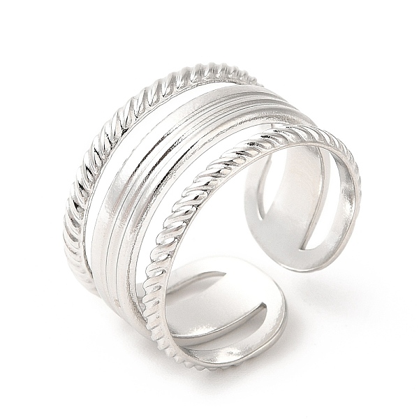 

PandaHall 304 Stainless Steel Cuff Ring, Hollow Wide Band Finger Ring for Men Women, Stainless Steel Color, 11mm, Inner Diameter: 17mm 304...
