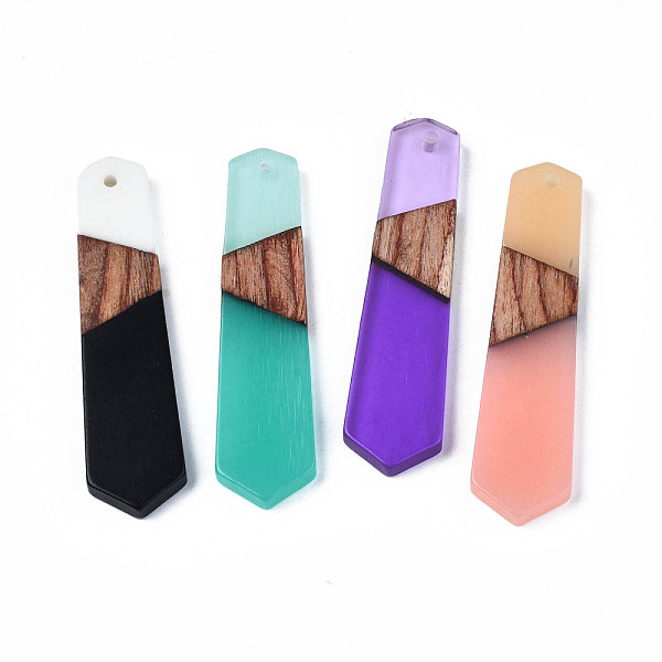 

PandaHall Resin & Walnut Wood Pendants, Arrow, Mixed Color, 49x12x3.5mm, Hole: 1.6mm Resin+Wood Arrow Multicolor