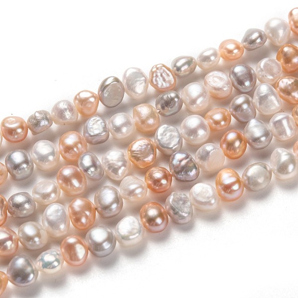 

PandaHall Natural Cultured Freshwater Pearl Beads Strands, Potato, Mixed Dyed and Undyed, Mixed Color, 5~7x6~8mm, Hole: 0.6mm, about..., Multicolor