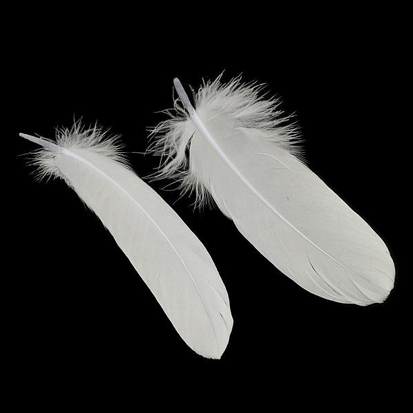 

PandaHall Goose Feather Costume Accessories, Dyed, White, 160~215x36~47mm Feather Feather White