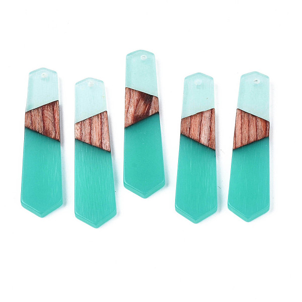 

PandaHall Resin & Walnut Wood Pendants, Arrow, Light Sea Green, 49x12x3.5mm, Hole: 1.6mm Resin+Wood Arrow