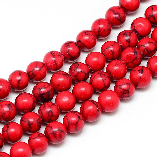 

PandaHall Dyed Synthetic Turquoise Bead Strands, Round, 10mm, Hole: 2mm, about 42pcs/strand, 14.96 inch Synthetic Turquoise Round
