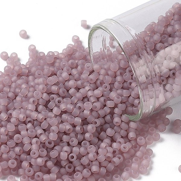 PandaHall TOHO Round Seed Beads, Japanese Seed Beads, Frosted, (151F) Ceylon Frost Grape Mist, 11/0, 2.2mm, Hole: 0.8mm, about 1110pcs/10g...