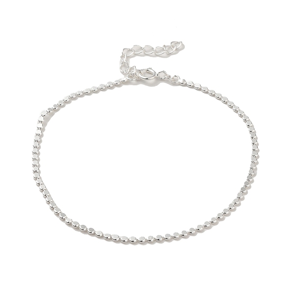 

PandaHall 925 Sterling Silver Flat Round Link Chain Bracelets for Women, Silver, 6-7/8 inch(17.5cm), 1.7mm Sterling Silver