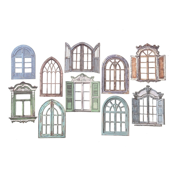 

PandaHall 10Pcs 10 Styles Paper Self-Adhesive Stickers, for Party Decorative Presents, Colorful, 81~94x52~82x0.1mm, 1pc/style Paper Arch