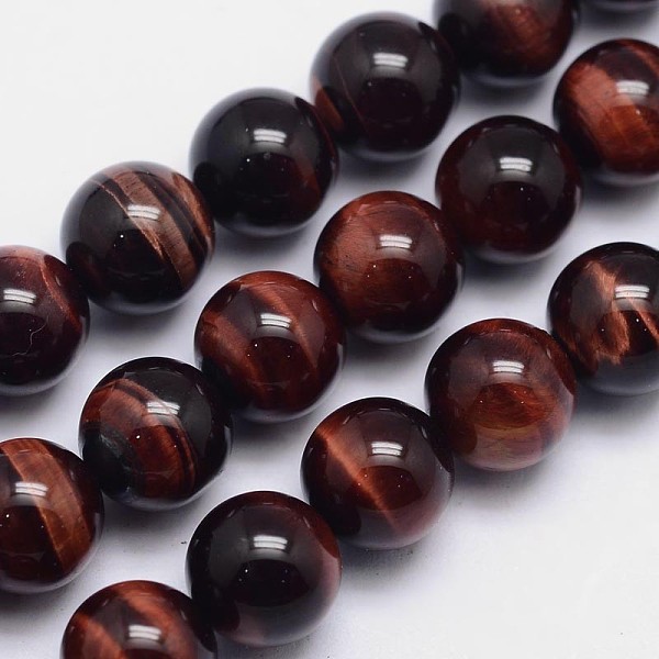 

PandaHall Natural Tiger Eye Round Bead Strands, Dyed & Heated, Grade AA, 10mm, Hole: 1mm, about 40pcs/strand, 15.5 inch Tiger Eye Round