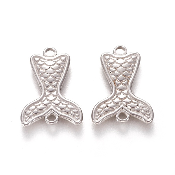 

PandaHall 304 Stainless Steel Links, Mermaid Tail Shape, Stainless Steel Color, 22x15x1.5mm, Hole: 1.8mm 304 Stainless Steel Fish