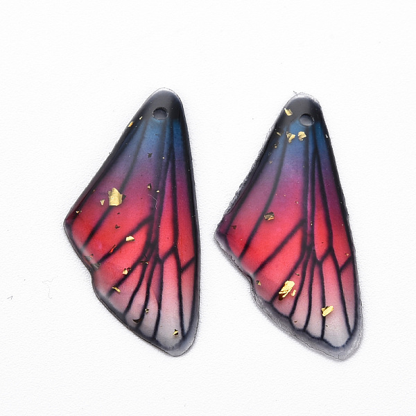 

PandaHall Transparent Resin Pendants, with Gold Foil, Insects Wing, Camellia, 24.5x11.5x2mm, Hole: 1mm Resin Wing Pink