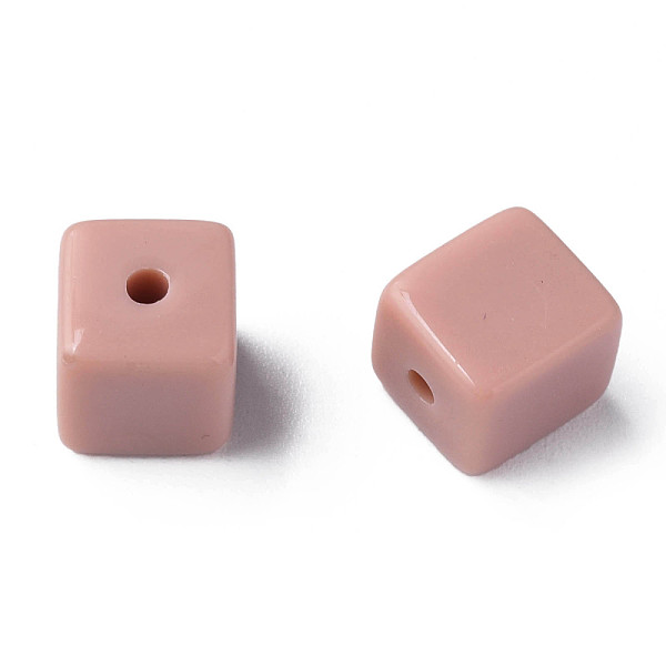 

PandaHall Opaque Acrylic Beads, Cube, Pale Violet Red, 10.5x9.5x9.5mm, Hole: 2mm, about 490pcs/500g Acrylic Cube