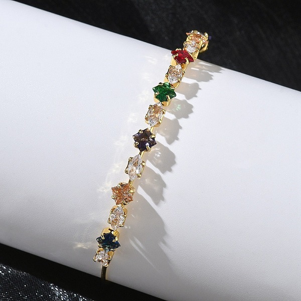 Micro en laiton pavent zircone cubique bracelets manchette