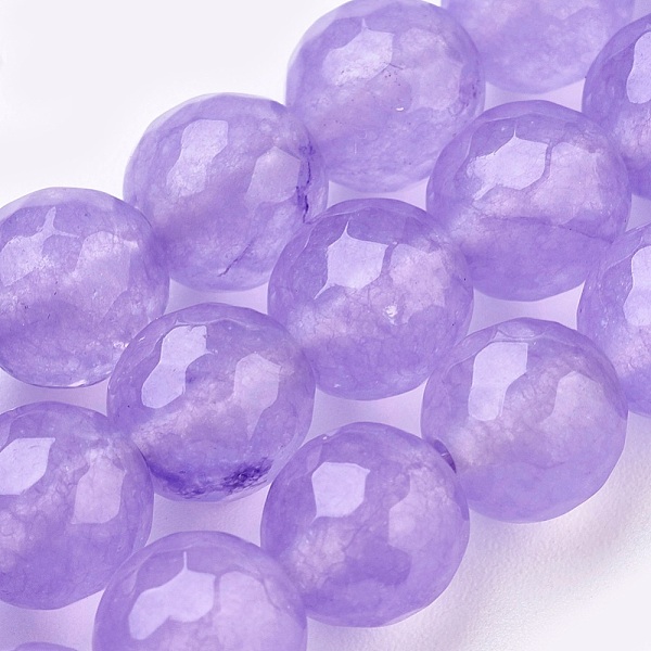 

PandaHall Natural Malaysia Jade Beads Strands, Dyed, Faceted, Round, Medium Purple, 8mm, Hole: 1mm, about 45pcs/strand, 14.9 inch Malaysia...