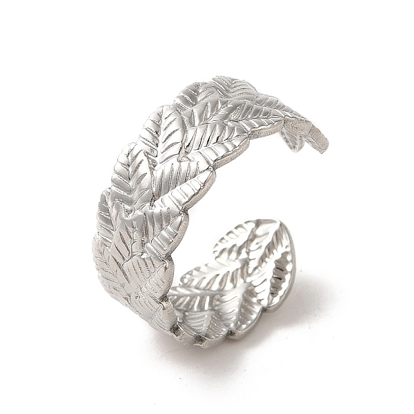 

PandaHall 201 Stainless Steel Finger Rings, Stainless Steel Color, 8.3mm, US Size 7 3/4(17.9mm) 201 Stainless Steel Leaf