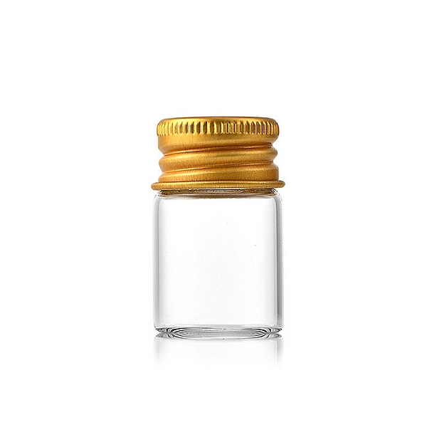 

PandaHall Glass Bottles Bead Containers, Screw Top Bead Storage Tubes with Golden Plated Aluminum Cap, Column, Clear, 2.2x3.5cm, Capacity...