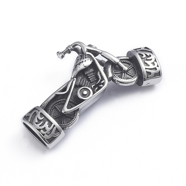 

PandaHall Retro 304 Stainless Steel Links, for Leather Cord Bracelets Making, Motorcycle, Antique Silver, 20x40x7mm, Hole: 4x8mm 304...
