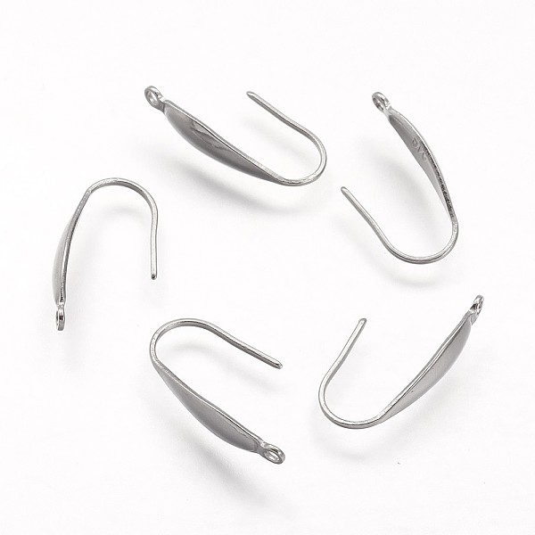 

PandaHall 304 Stainless Steel Earring Hooks, with Vertical Loop, Stainless Steel Color, 20x4.5x1mm, Hole: 1mm, 21 Gauge, Pin: 0.7mm 304...