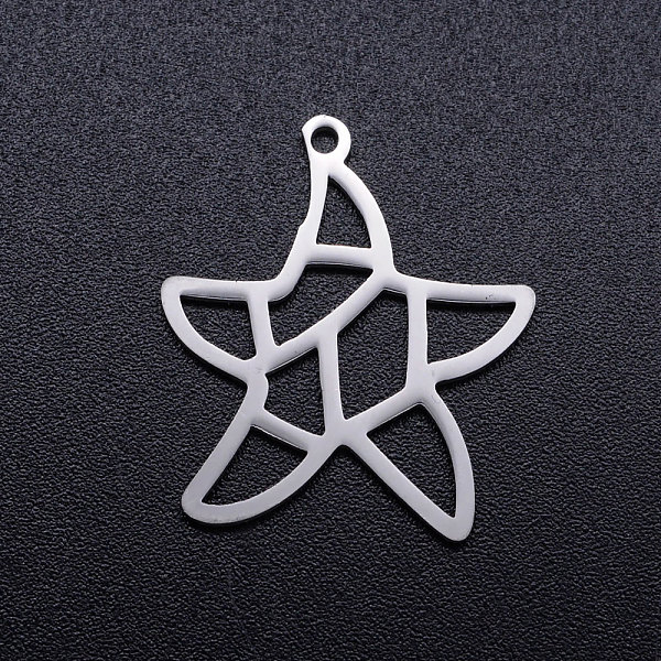 

PandaHall 201 Stainless Steel Hollow Pendants, Starfish/Sea Stars, Stainless Steel Color, 15.5x13x1mm, Hole: 1.5mm 201 Stainless Steel...