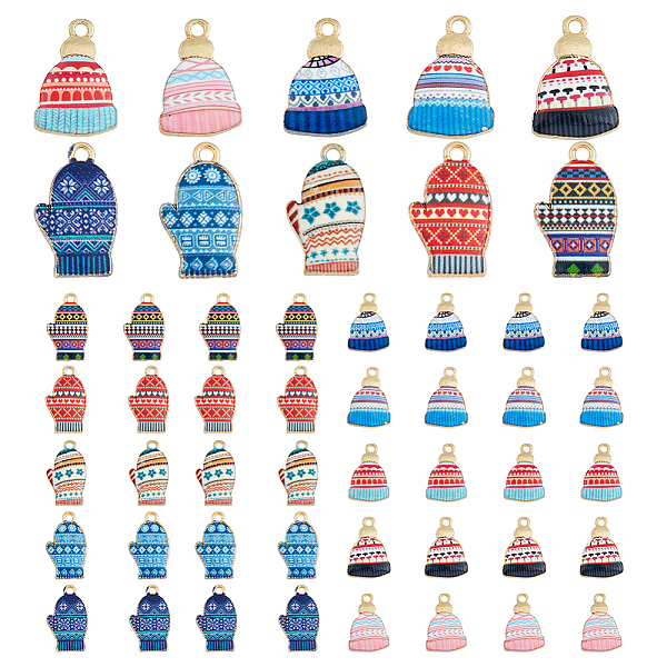 

PandaHall SUPERFINDINGS 40Pcs 10 Style Printed Alloy Pendants, Lead Free & Cadmium Free & Nickel Free, Gloves & Hat, Mixed Color..., Multicolor