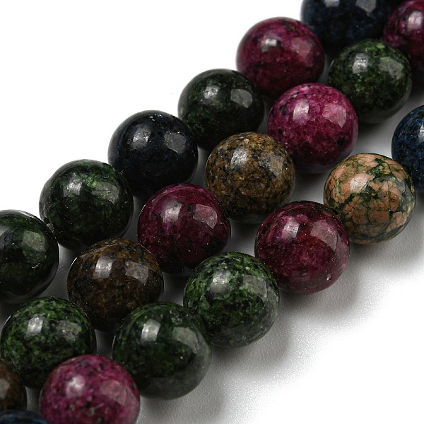 PandaHall Natural Larvikite Beads Strands, Dyed, Round, Dark Green, 8~8.5mm, Hole: 1mm, about 47~49pcs/strand, 14.5 inch~14.9 inch(37~38cm)...