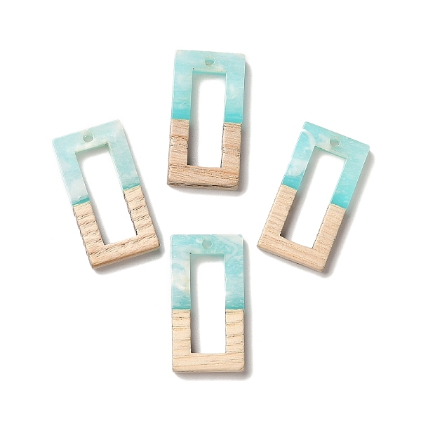 

PandaHall Translucent Resin & Walnut Wood Pendants, Two Tone, Geometric Charms, Light Sky Blue, Rectangle, 28x14.5x4mm, Hole: 2mm Resin+Wood...