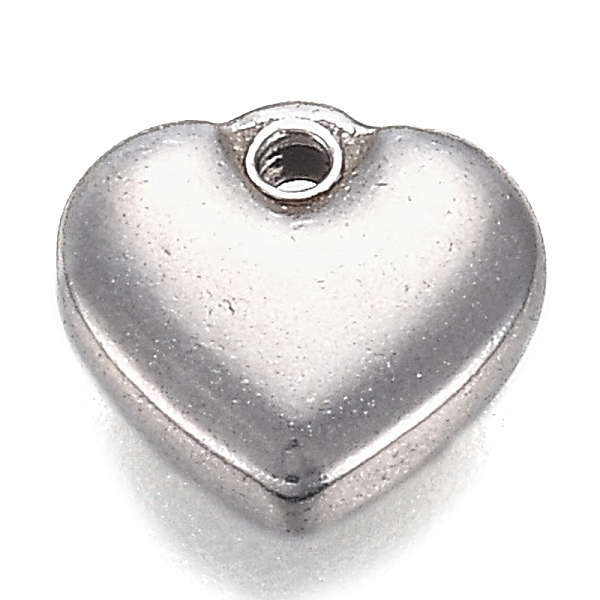 

PandaHall 304 Stainless Steel Charms, Heart, Stainless Steel Color, 7.5x8x2.5mm, Hole: 1mm 304 Stainless Steel Heart