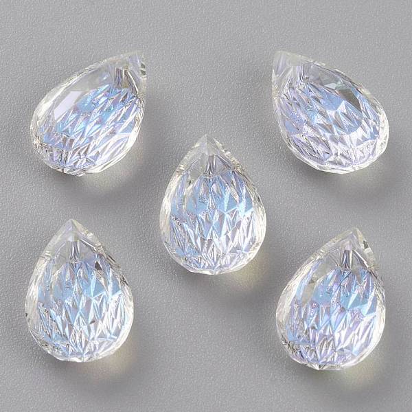 

PandaHall Embossed Glass Rhinestone Pendants, Teardrop, Faceted, Crystal Shimmer, 14x9x5mm, Hole: 1.4mm Glass Teardrop Clear