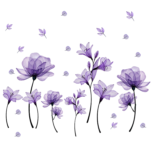 

PandaHall PVC Wall Stickers, Wall Decoration, Flower Pattern, 290x900mm, 2 sheets/set Plastic Flower