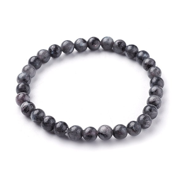 

PandaHall Natural Larvikite Beads Stretch Bracelets, Round, 1-7/8 inch~2-1/8 inch(4.9~5.3cm), Beads: 6~7mm Larvikite