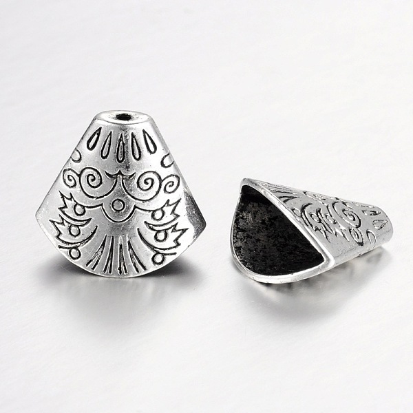 

PandaHall Tibetan Style Alloy Bead Cones, For Tassels Pendant, Antique Silver, 18x20x11mm, Hole: 1.5mm & 9x18mm Alloy