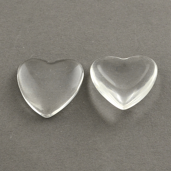 

PandaHall Transparent Glass Heart Cabochons, Clear, 23x23x6~6.5mm Glass Heart Clear