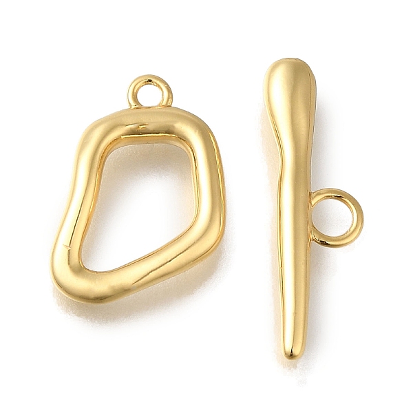 

PandaHall Brass Toggle Clasps, Ring, Real 18K Gold Plated, Ring: 17x12x13mm, Hole: 1.6mm, Bar: 6x23x2mm, Hole: 2.5mm Brass Ring