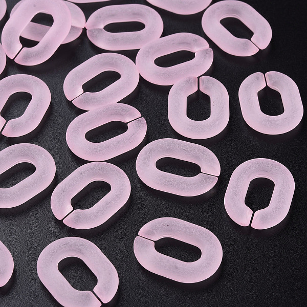 

PandaHall Transparent Acrylic Linking Rings, Quick Link Connectors, for Cable Chains Making, Frosted, Oval, Pearl Pink, 24x18x5mm, Inner...