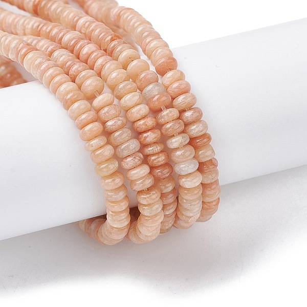 

PandaHall Natural Sunstone Beads Strands, Rondelle, 4.5x2.5mm, Hole: 0.8mm, about 158pcs/strand, 15.55 inch(39.5cm) Sunstone Rondelle