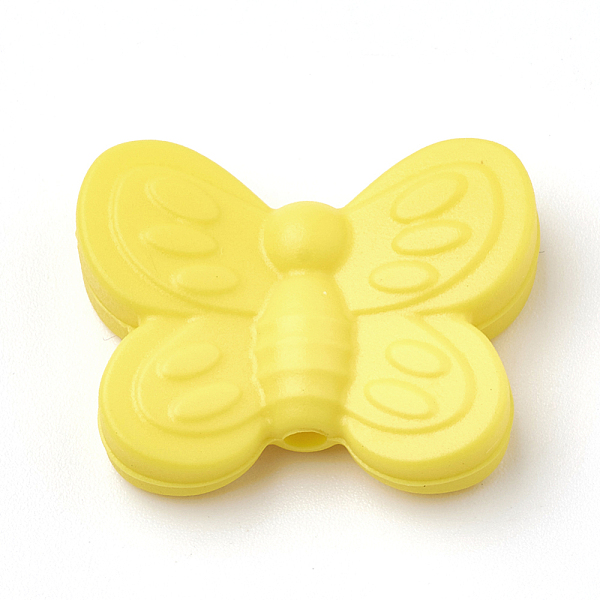 

PandaHall Food Grade Eco-Friendly Silicone Focal Beads, Chewing Beads For Teethers, DIY Nursing Necklaces Making, Butterfly, Yellow...