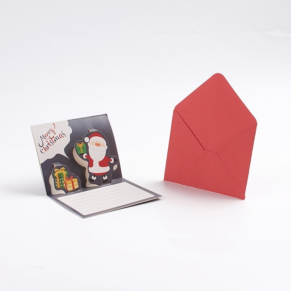 

PandaHall Christmas Pop Up Greeting Cards and Envelope Set, Funny Unique 3D Holiday Postcards, Gifts for Xmas, Father Christmas and Gift..., Gray