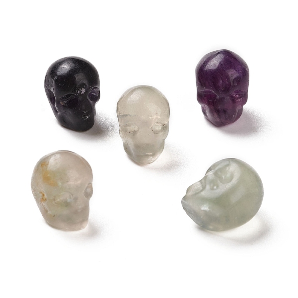 

PandaHall Natural Fluorite Beads, Halloween Skull, 11~11.5x8.5~9x11~11.5mm, Hole: 0.9~1mm Fluorite Skull