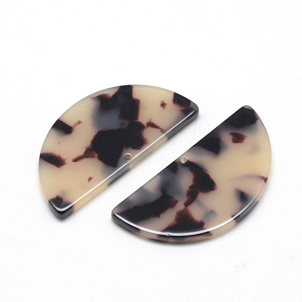 

PandaHall Cellulose Acetate(Resin) Semi Circle Pendants, Half Round, Antique White, 23.5x12x2.5mm, Hole: 1.5mm Cellulose Acetate Half Round..., Orange