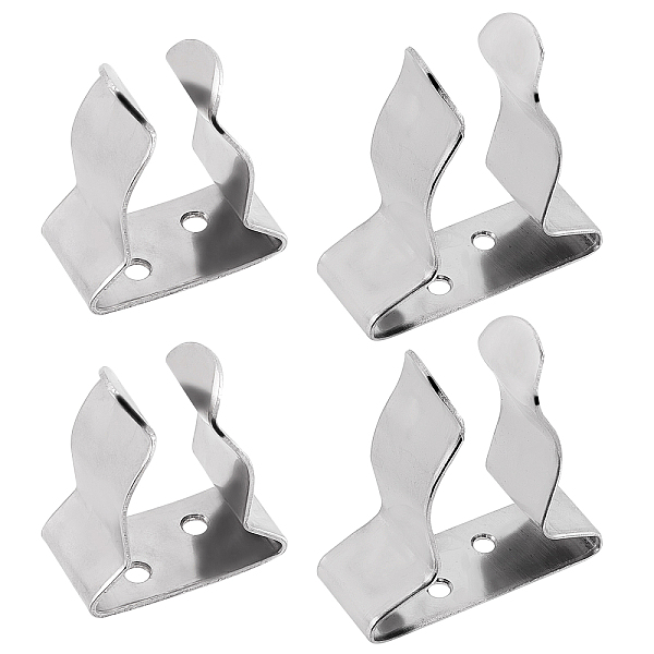 

PandaHall SUPERFINDINGS 4Pcs 2 Style Boat Hook Holder Stainless Steel Spring Clamp Boat Oar Holders Marine Spring Clip Silver Bracket Clip...