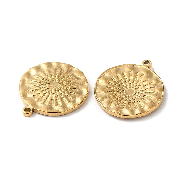 

PandaHall 201 Stainless Steel Pendants, Flat Round with Sun Charm, Real 18K Gold Plated, 16x14x2mm, Hole: 0.9mm 201 Stainless Steel Flat...